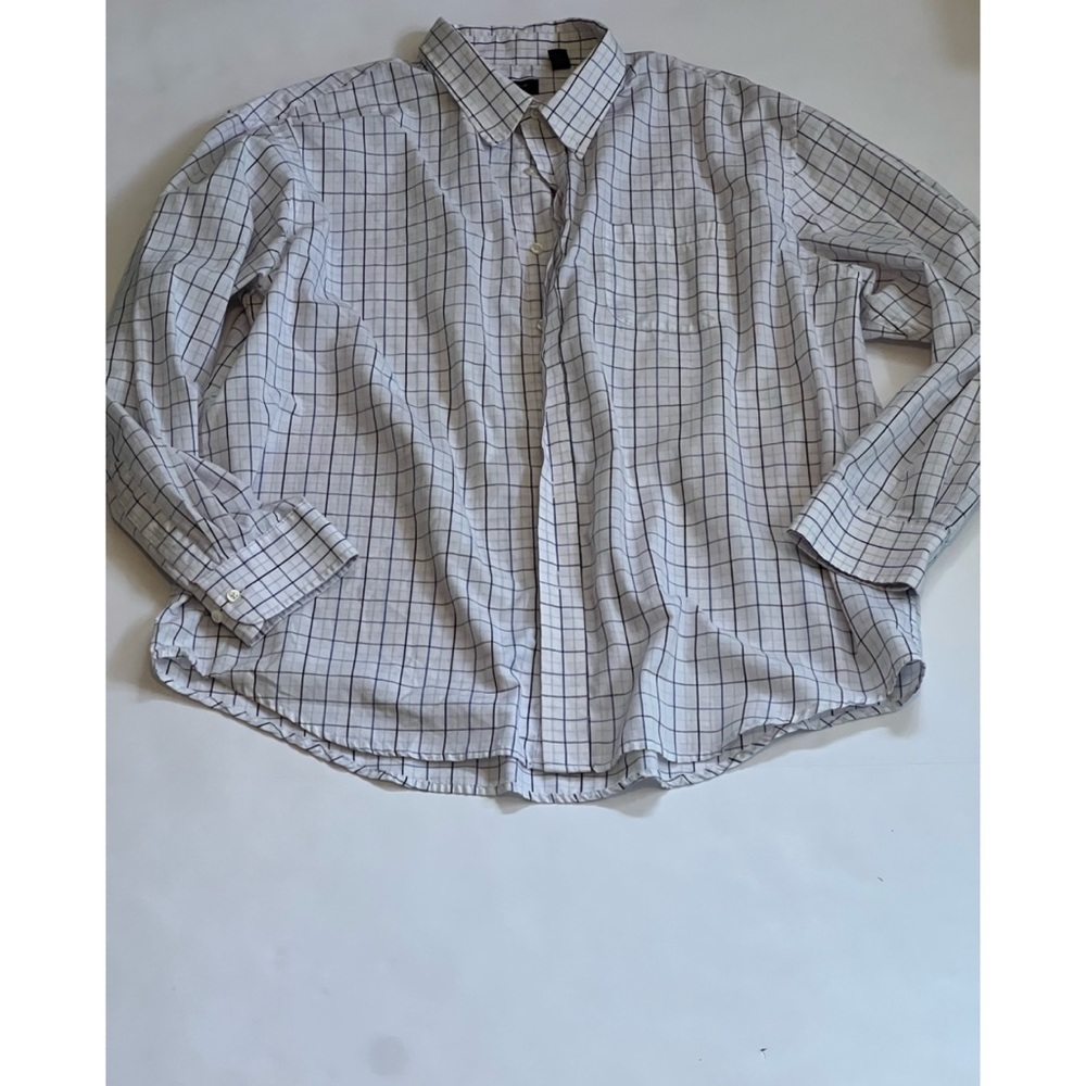 Mens Arrow White and Blue Button Down Shirt